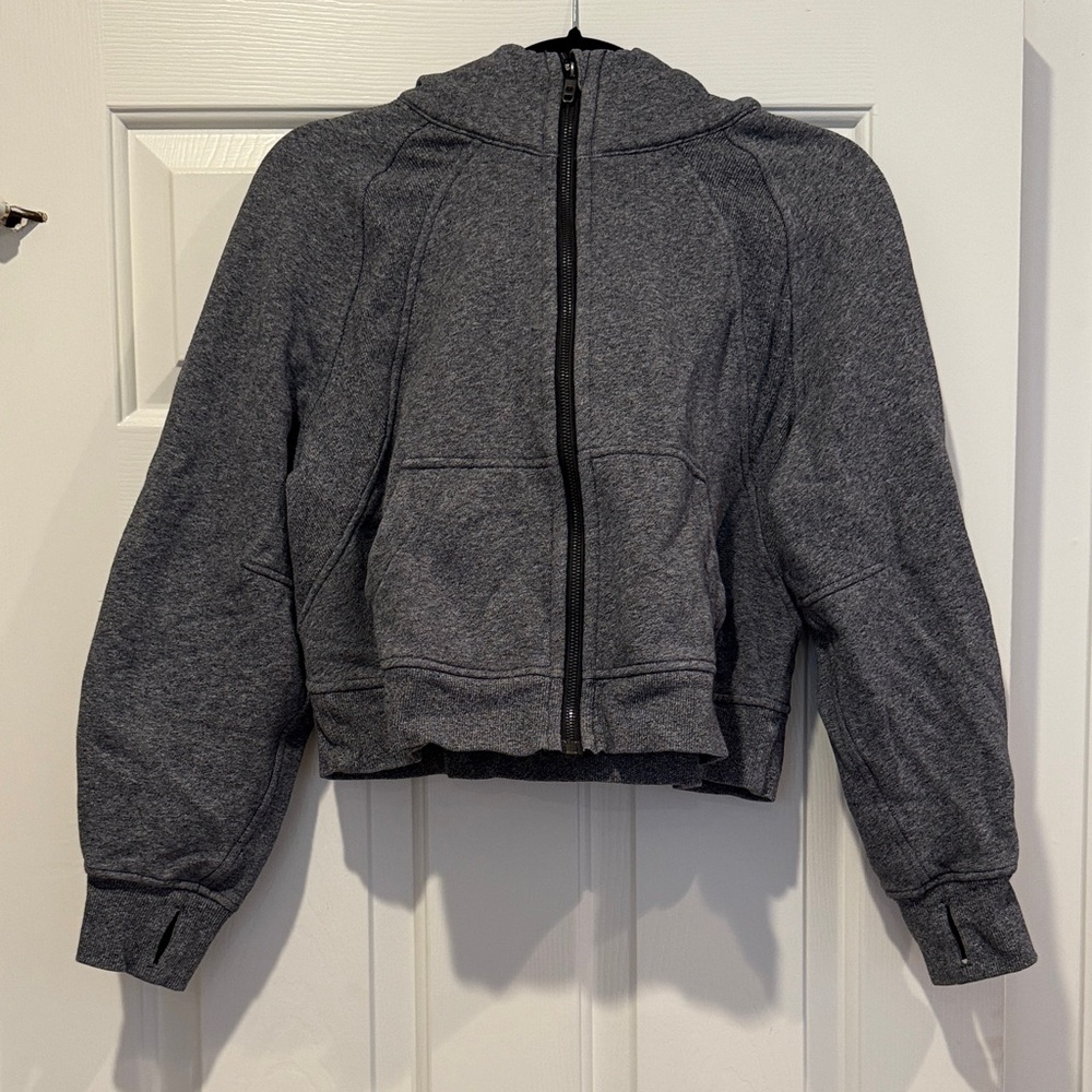Lulu Lemon Dark Heather Gray Zip-Up Hoodie
